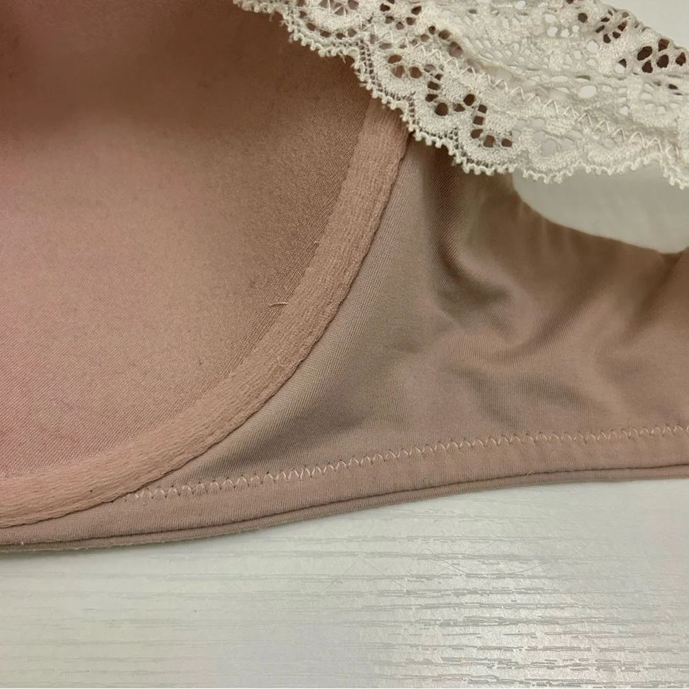 SOMA Embraceable FC Geo Lace Racerback Blush Pink & Cream Bra Size 34DD - Picture 9 of 12